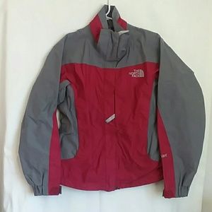 The North Face hyvent winter coat xs gray red